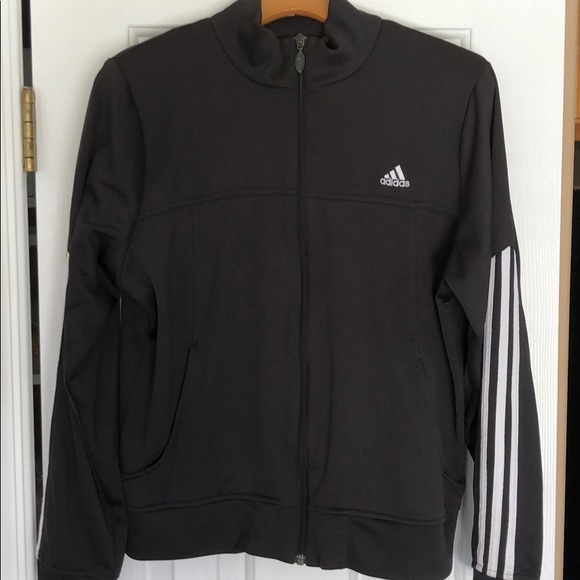ladies black and white adidas jacket
